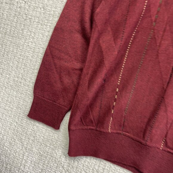 Cooper Wool Blend Pullover Sweater Vtg 90s Red Color Block Made in Canada Men M - Picture 6 of 13